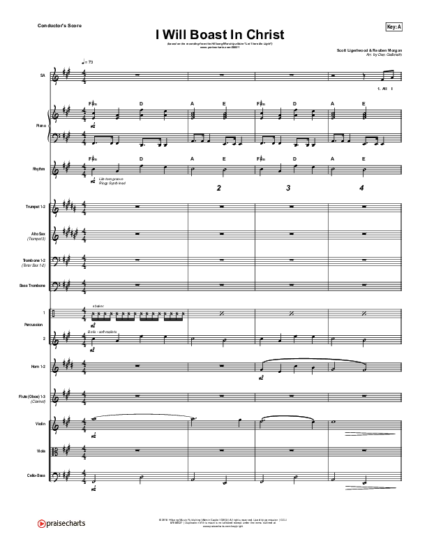 I Will Boast In Christ Conductor's Score (Hillsong Worship)