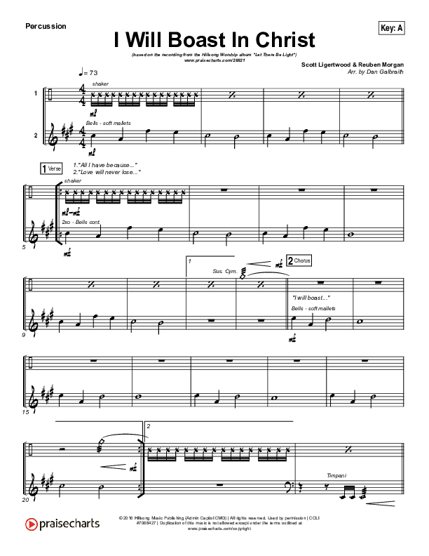 I Will Boast In Christ Percussion (Hillsong Worship)