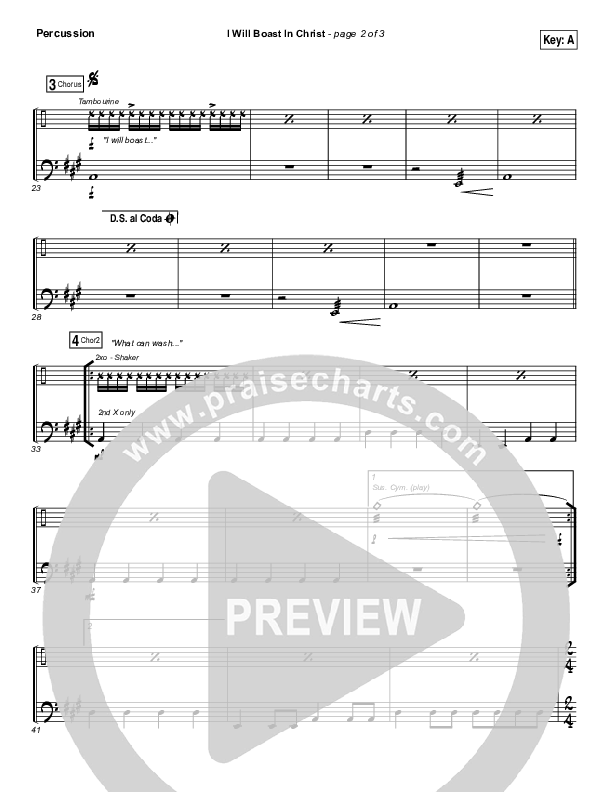 I Will Boast In Christ Percussion (Hillsong Worship)