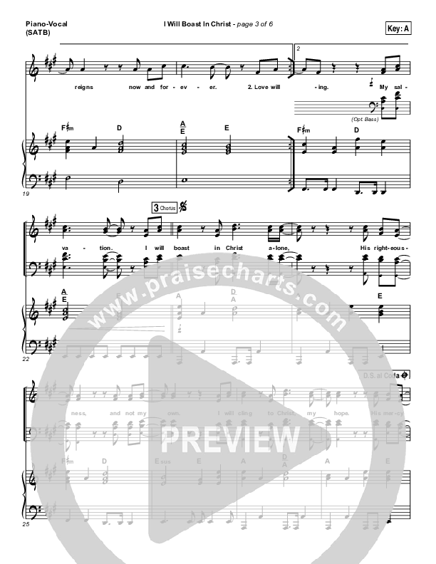 I Will Boast In Christ Piano/Vocal (SATB) (Hillsong Worship)