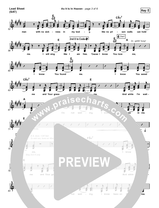 As It Is (In Heaven) Sheet Music PDF (Hillsong Worship) - PraiseCharts