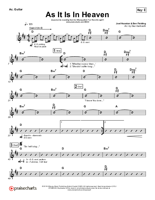 As It Is (In Heaven) Acoustic Guitar (Hillsong Worship)