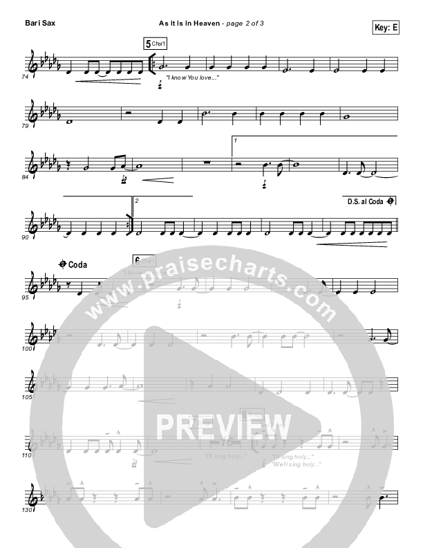 As It Is (In Heaven) Bari Sax (Hillsong Worship)