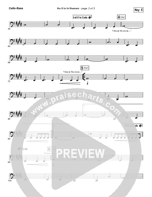 As It Is (In Heaven) Cello/Bass (Hillsong Worship)