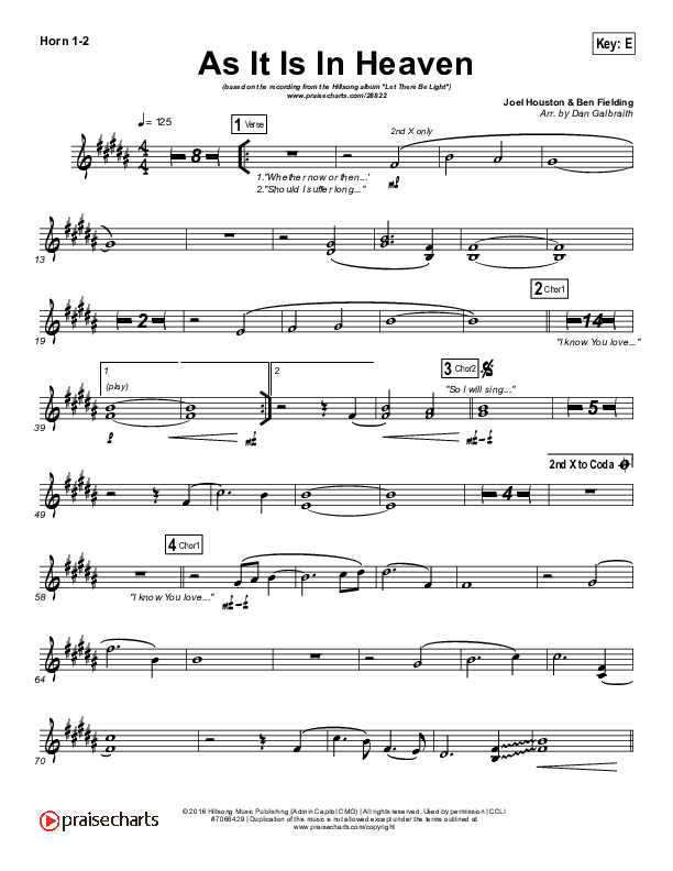 As It Is (In Heaven) Brass Pack (Hillsong Worship)