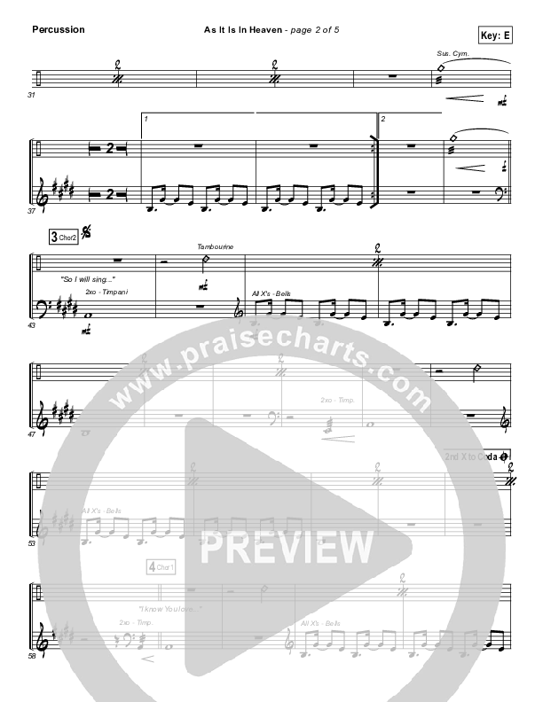 As It Is (In Heaven) Percussion (Hillsong Worship)