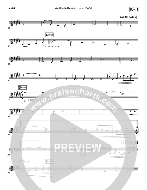 As It Is (In Heaven) Viola (Hillsong Worship)