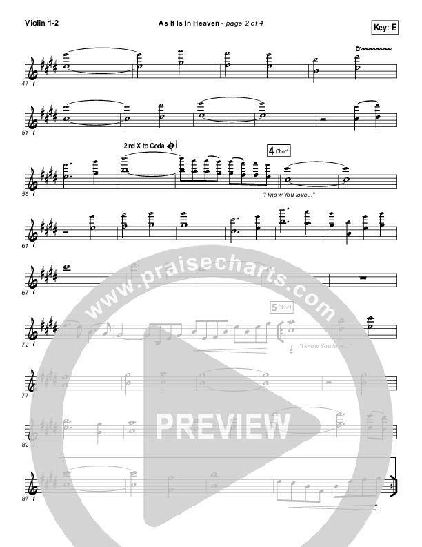 As It Is (In Heaven) Violin 1/2 (Hillsong Worship)