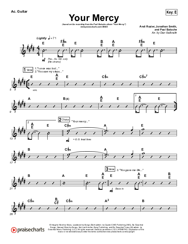 Your Mercy Acoustic Guitar (Paul Baloche)