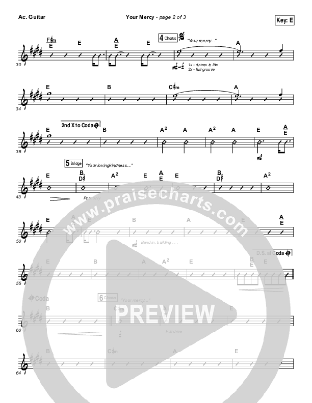 Your Mercy Acoustic Guitar (Paul Baloche)