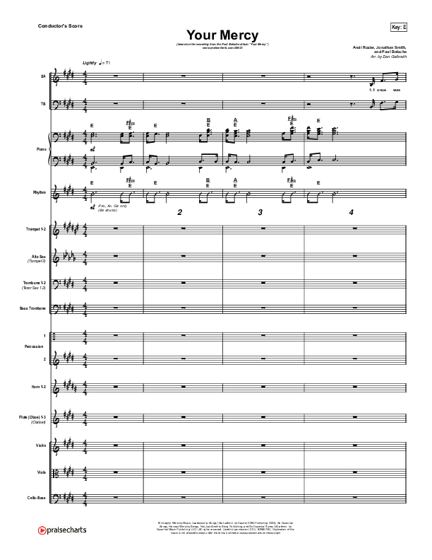 Your Mercy Conductor's Score (Paul Baloche)