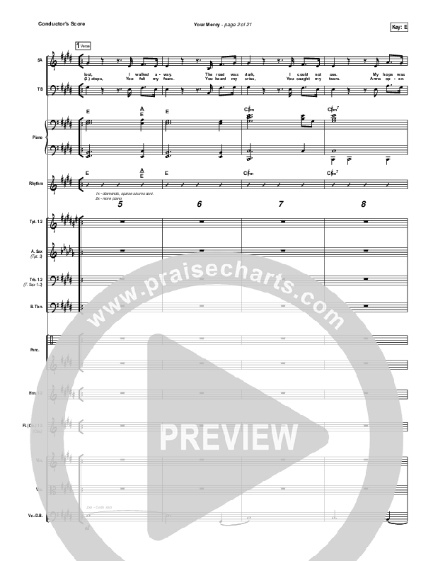 Your Mercy Conductor's Score (Paul Baloche)