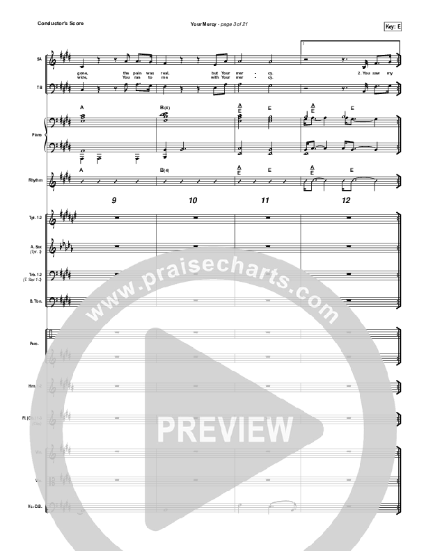 Your Mercy Conductor's Score (Paul Baloche)