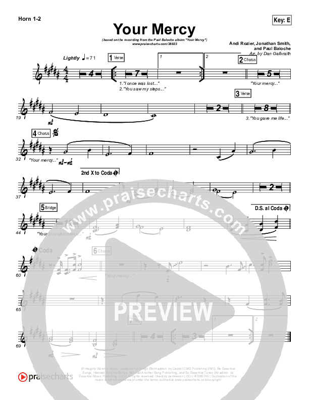 Your Mercy Brass Pack (Paul Baloche)