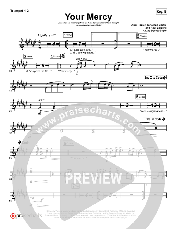 Your Mercy Brass Pack (Paul Baloche)