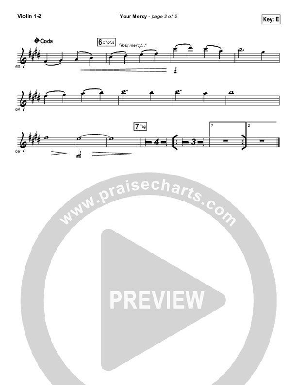 Your Mercy Violin 1/2 (Paul Baloche)