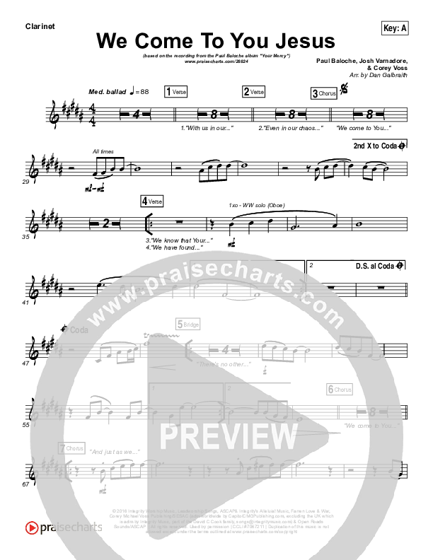 We Come To You Jesus Wind Pack (Paul Baloche)