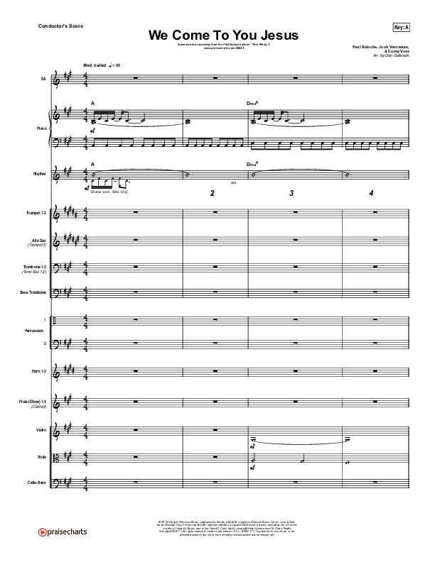 We Come To You Jesus Orchestration (Paul Baloche)