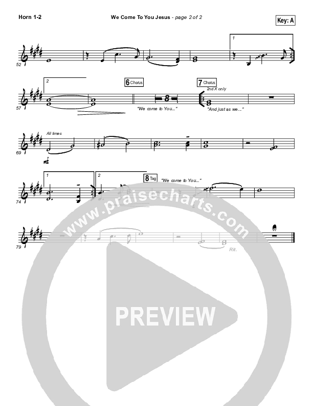 We Come To You Jesus Brass Pack (Paul Baloche)