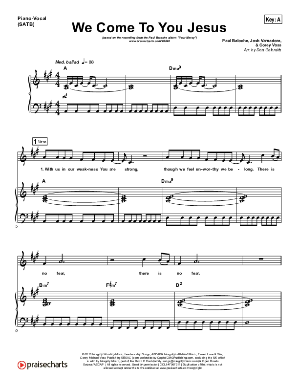 Come to jesus music sheet free