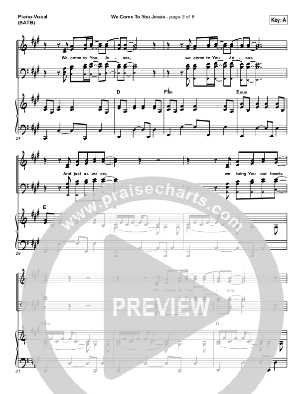 We Come To You Jesus Piano/Vocal (SATB) (Paul Baloche)