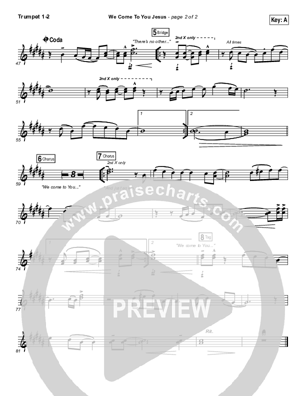 We Come To You Jesus Trumpet 1,2 (Paul Baloche)