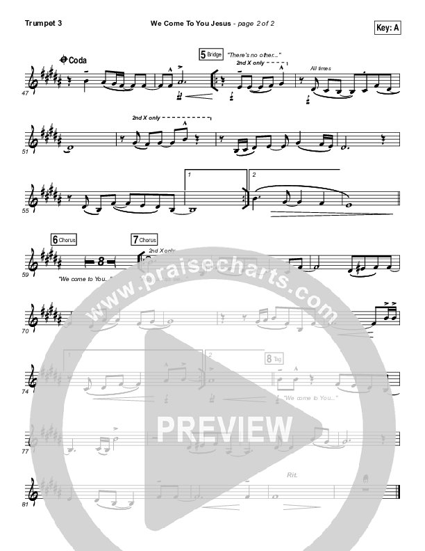 We Come To You Jesus Trumpet 3 (Paul Baloche)