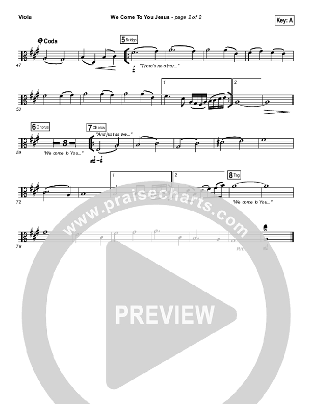 We Come To You Jesus Viola (Paul Baloche)