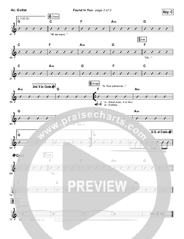 Found In You Acoustic Guitar (Paul Baloche)