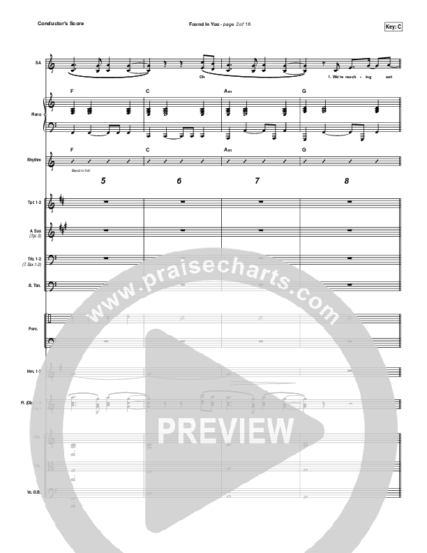 Found In You Conductor's Score (Paul Baloche)