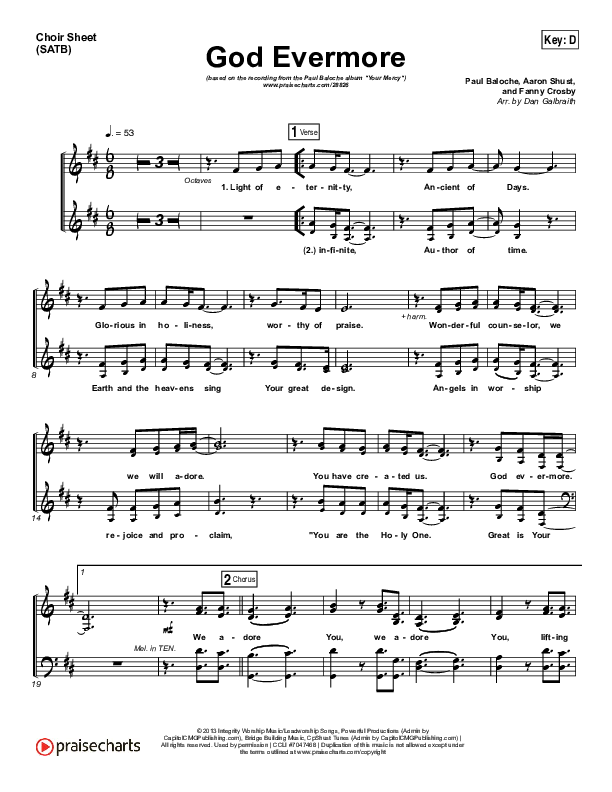 God Evermore Choir Sheet (SATB) (Paul Baloche)