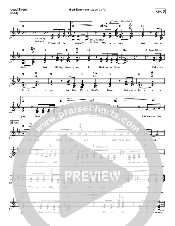 God Evermore Lead Sheet (SAT) (Paul Baloche)