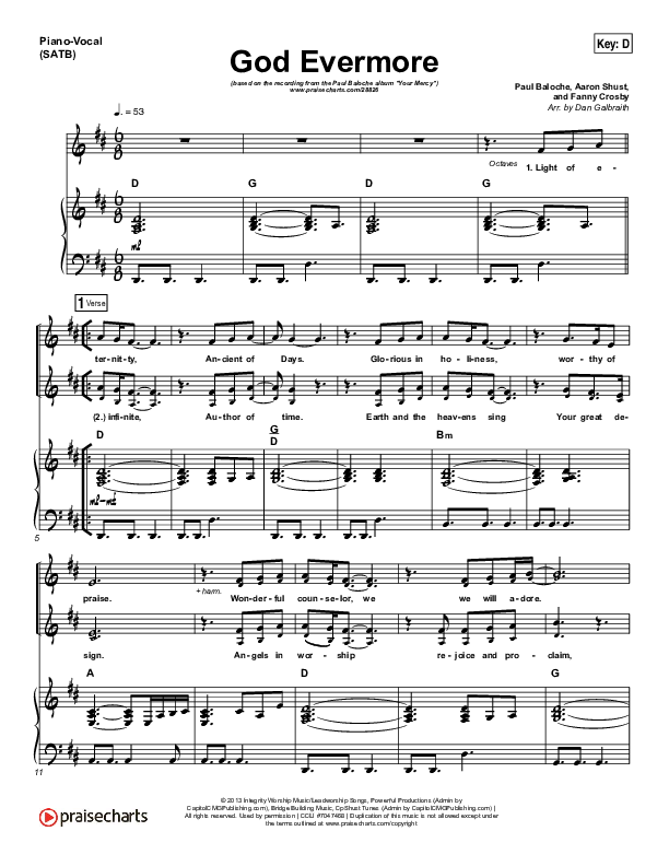 God Evermore Piano/Vocal (SATB) (Paul Baloche)