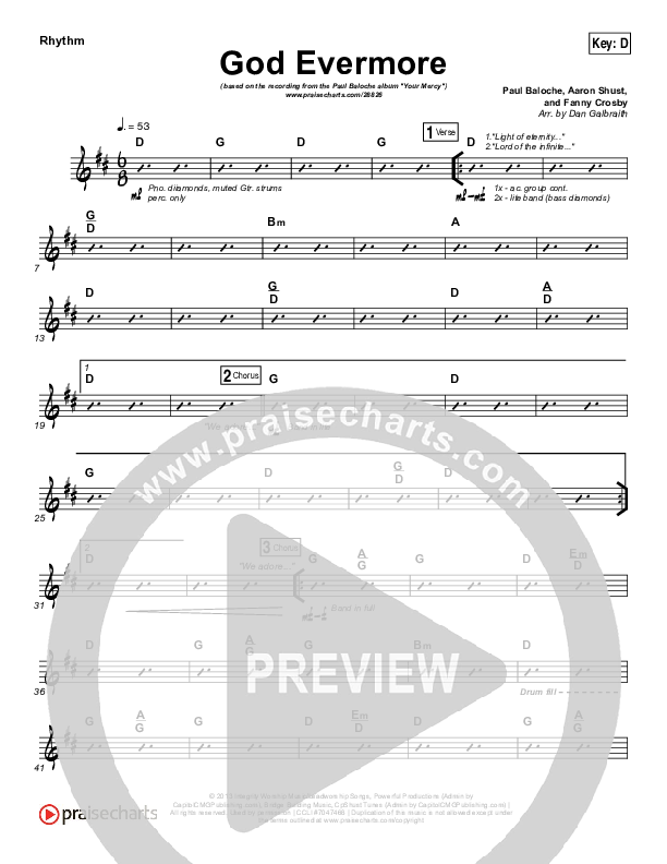 God Evermore Rhythm Chart (Paul Baloche)