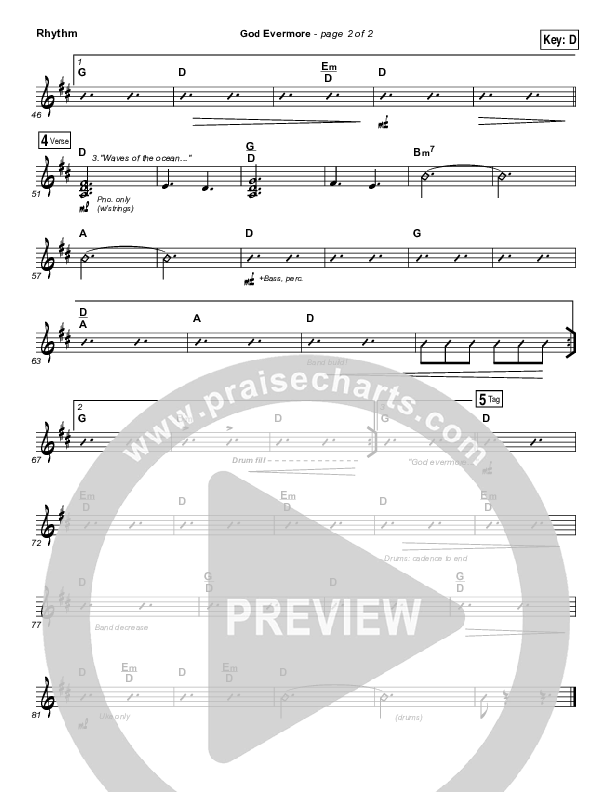 God Evermore Rhythm Chart (Paul Baloche)