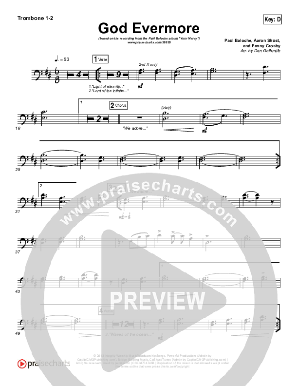 God Evermore Trombone 1/2 (Paul Baloche)