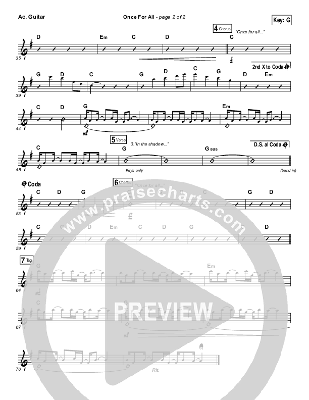 Once For All Acoustic Guitar (Paul Baloche)