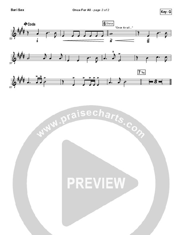 Once For All Bari Sax (Paul Baloche)