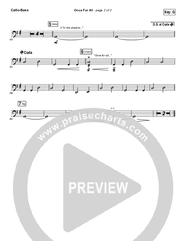 Once For All Cello/Bass (Paul Baloche)