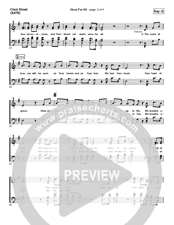 Once For All Choir Sheet (SATB) (Paul Baloche)
