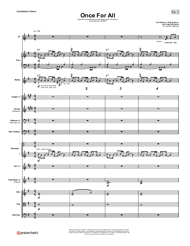 Once For All Conductor's Score (Paul Baloche)