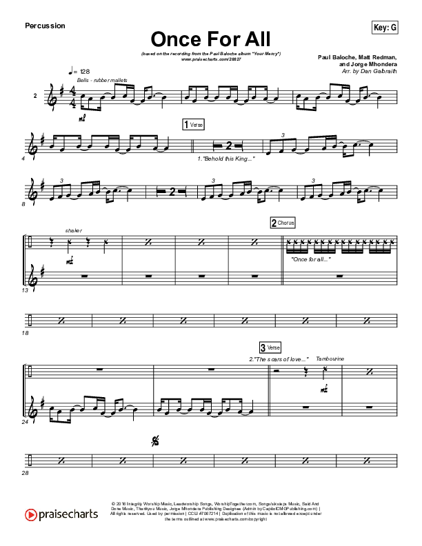 Once For All Percussion (Paul Baloche)