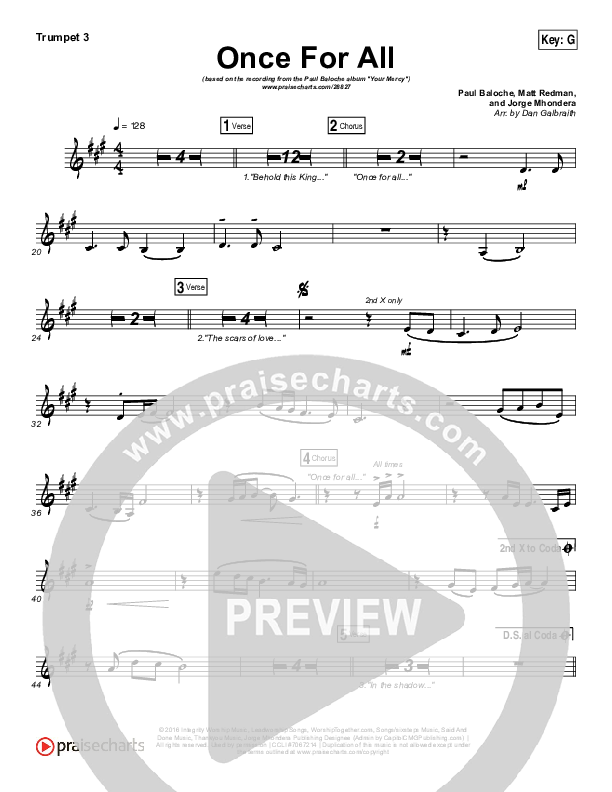 Once For All Trumpet 3 (Paul Baloche)