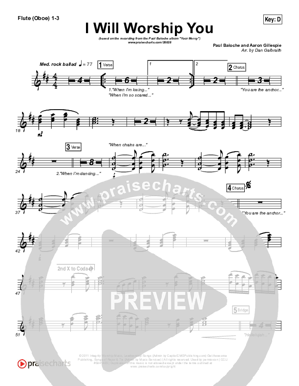 I Will Worship You Wind Pack (Paul Baloche)