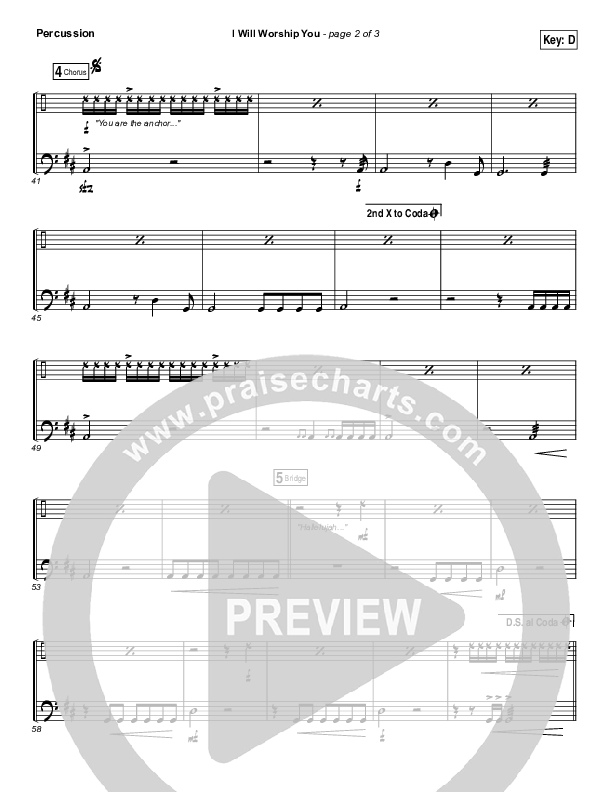 I Will Worship You Percussion (Paul Baloche)