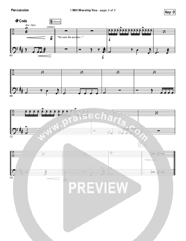 I Will Worship You Percussion (Paul Baloche)