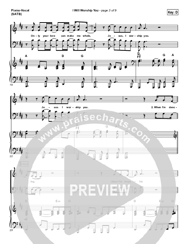 I Will Worship You Piano/Vocal (SATB) (Paul Baloche)