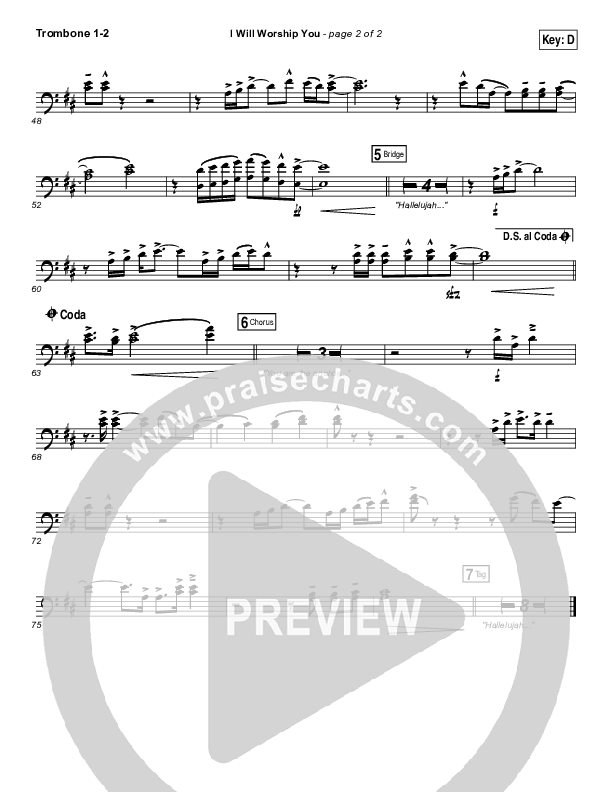 I Will Worship You Trombone 1/2 (Paul Baloche)