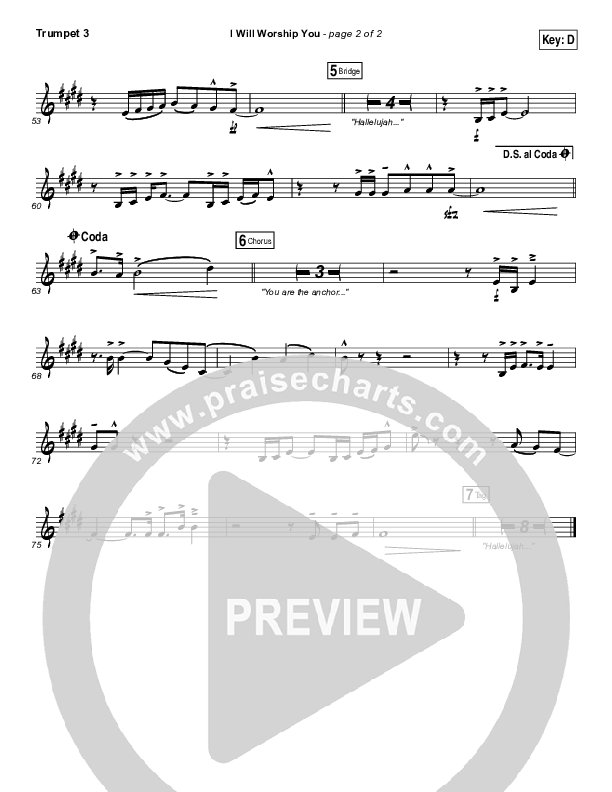 I Will Worship You Trumpet 3 (Paul Baloche)