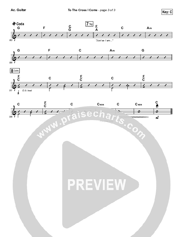 To The Cross I Come Acoustic Guitar (Paul Baloche)